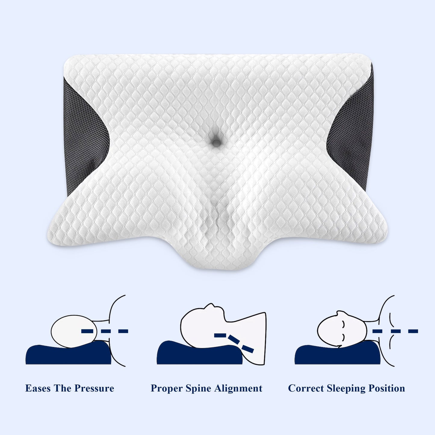 Butterfly Memory Foam Cervical Pillow For Neck & Shoulder - Buy 1 Get 1 Free