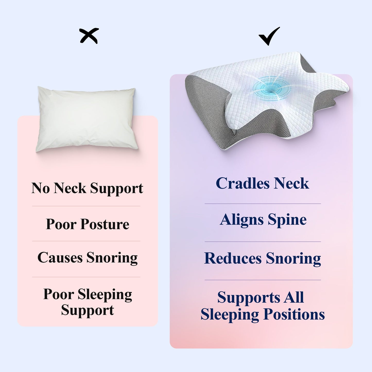 Butterfly Memory Foam Cervical Pillow For Neck & Shoulder - Buy 1 Get 1 Free