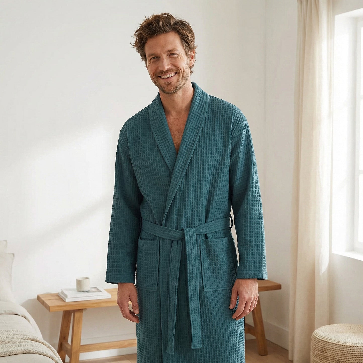 Men Luxury Cotton Bathrobe